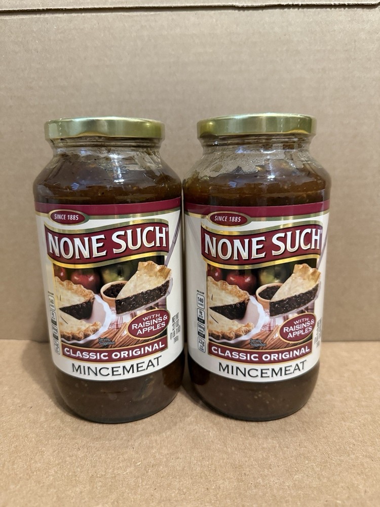 None Such Mincemeat Pie filling w/raisins and apples-Classic Original 2 Jars