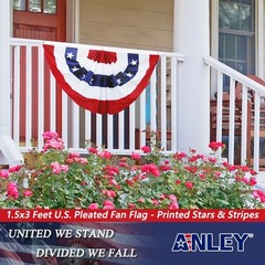 Anley 12 Pcs USA Pleated Fan Flag 1.5×3 Ft American US Bunting Flags Fan Banner
