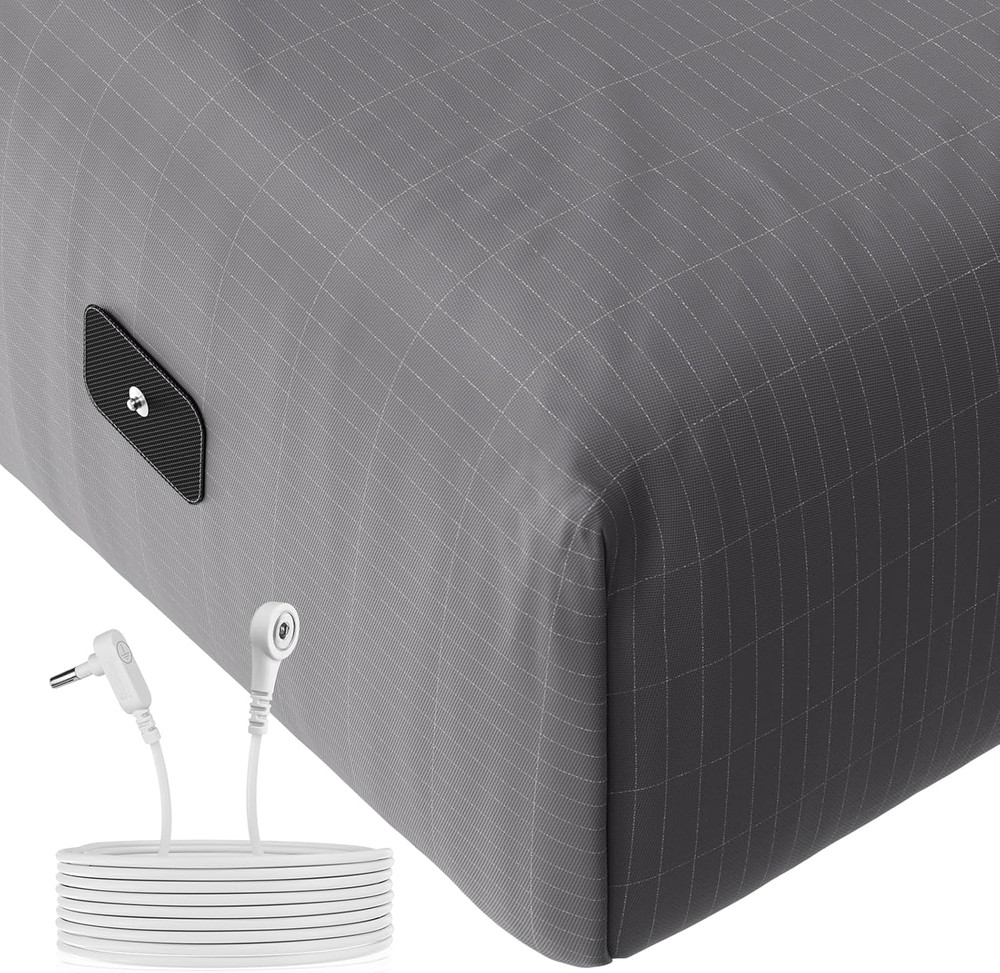 Grounding Fitted Sheets Full Size with Silver Fiber for Better Sleep – Gray