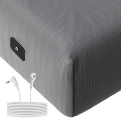 Grounding Fitted Sheets Full Size with Silver Fiber for Better Sleep – Gray