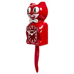CLASSIC RED KIT CAT CLOCK 15.5″ Free Battery MADE IN USA Kit-Cat Klock Retro NEW