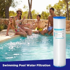 12 Pack 5/20/50 Micron 20″x4.5″ Big Blue Washable Pleated Sediment Water Filter