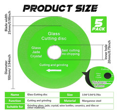 5 Pcs Glass Cutting Disc for Angle Grinder, 4″ Ceramic Tile Cutter Blade, Ultra-