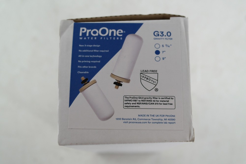 ProOne G3.0 Gravity Water Filter 7 In Replacement Countertop Aqua Optima Evolve