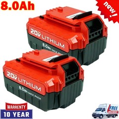 2Pack 20V 8.0Ah 20 Volt Lithium-ion Battery for Porter Cable MAX PCC685L PCC680L