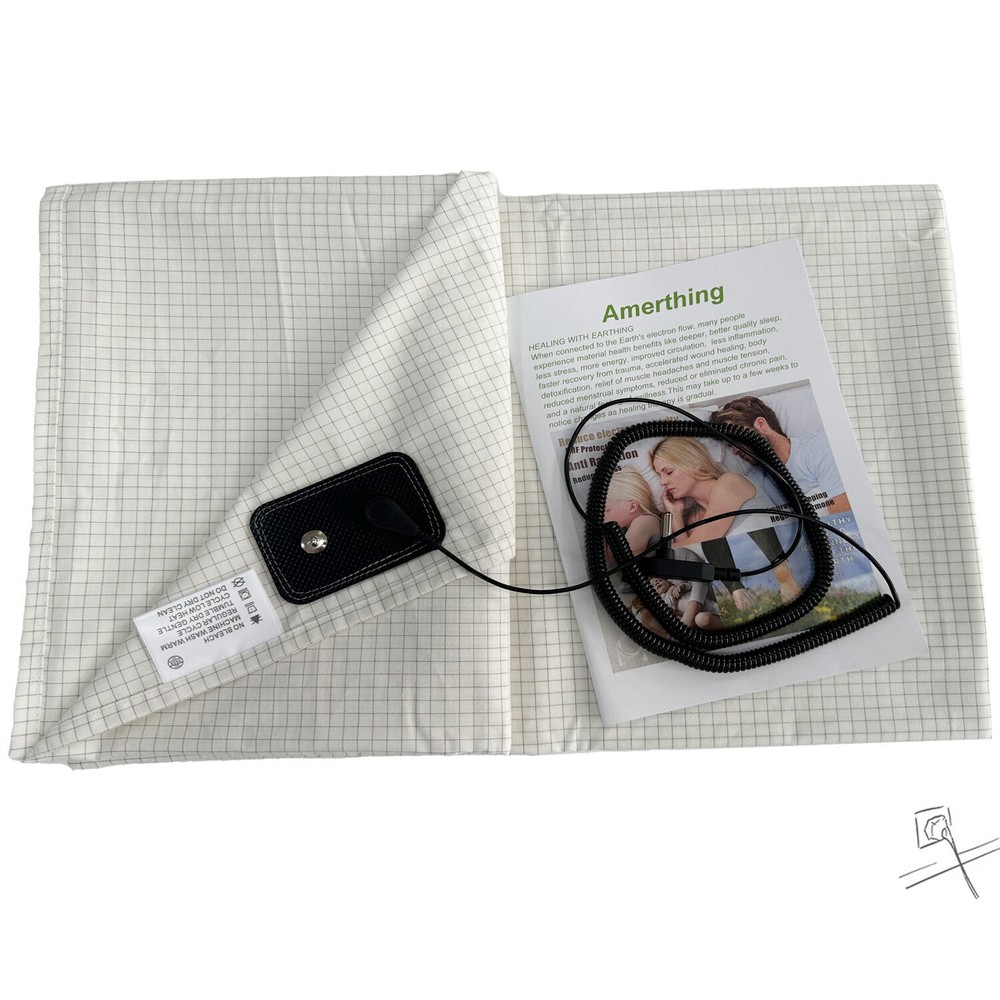 10% Silver Fiber Grounding Flat Sheet White Cotton Earthing Sheets Bedding Set