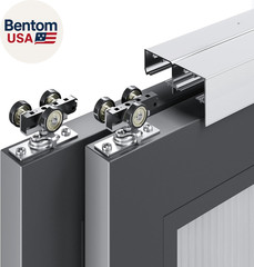 5.3Ft/64In Bypass Double Sliding Pocket Door Hardware Kit,Commercial Grade,Alumi