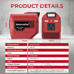 220W-250W Power Inverter for Milwaukee Battery AC 110V Outlet Portable Camping