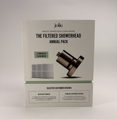 Jolie Filtered Showerhead Annual Pack w/ 3 Total Filter Refills Brushed Steel