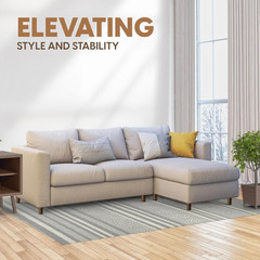 Yes4All 6-Inch round Wooden Furniture Legs Set of 4, Adjustable Replacement Feet