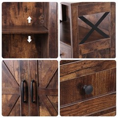 Brown Storage Cabinet with Doors & Drawers Freestanding Kitchen Pantry Cabinet