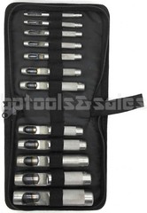 12pc HOLLOW PUNCH SET CUTS HOLES IN LEATHER PLASTIC RUBBER GASKET VINYL PAPER