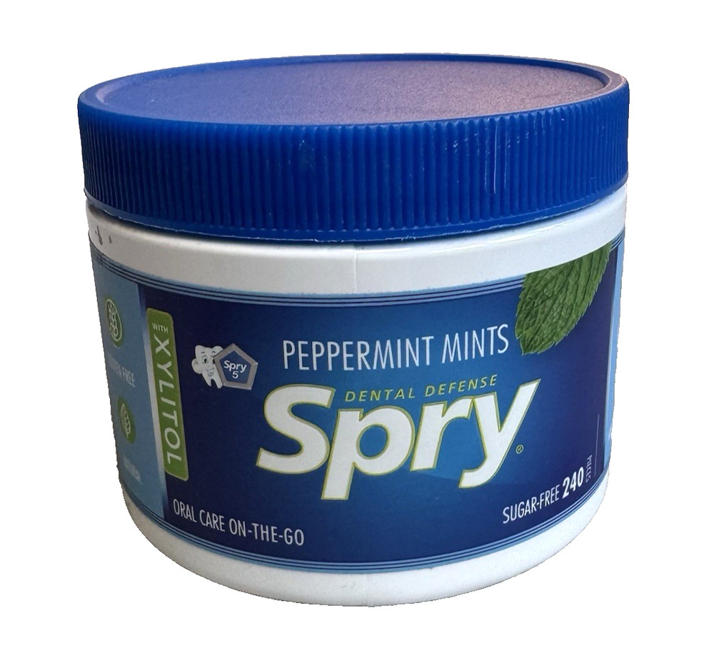 Xlear Spry Xylitol Peppermints Dental Defense 240 Pcs Oral Care Stop Bad Breath