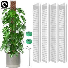 4 Packs Moss Poles Climbing Plants Stackable & Refillable Plastic Support Stakes