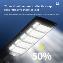 12000LM Solar Street Lights Outdoor with Motion Sensor, Remote Control