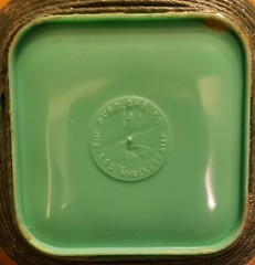 Vtg MCM Green Sweets & Nuts Burrite 300 Bowl, Burroughs Co, Los Angeles, Calif