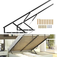 4.6FT Bed Lift Mechanism, Pneumatic Gas Spring, 286.6-319.7lbs Capacity, Storage