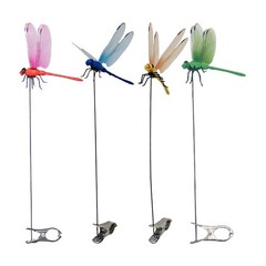 12Pcs Indoor & Outdoor Fake Dragonfly Rod Clip, Dragonfly Clip Bug Repellent, 3D
