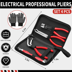5-Pcs Kit Electrical Disconnect Pliers Set W/Gloves Auto Connector Tool Fuel Car