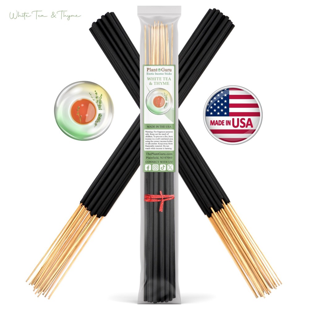 WHITE TEA AND THYME Incense Sticks 19″ Jumbo Extra Large Bulk Handmade
