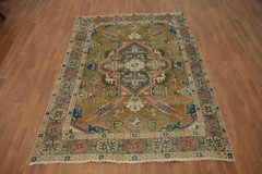 Vintage Geometric Traditional Area Rug 5×6 Hand-knotted Wool Carpet for Any Room