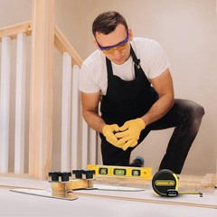 Durable Stair Measuring Tool Set with Level, Pencil & Precision Ruler Included