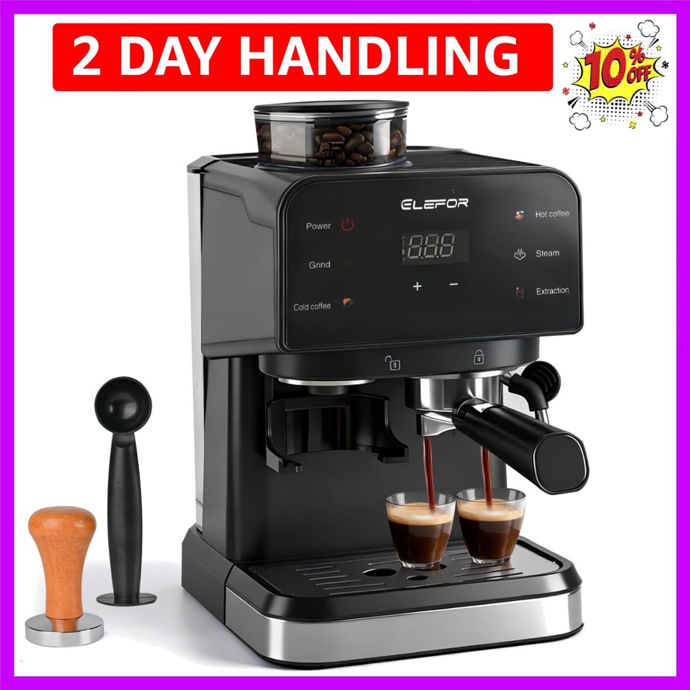 Espresso Machine 20 Bar, Coffee Maker with grinder Black’