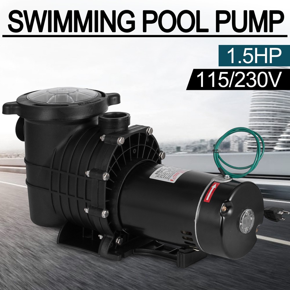 110-220V 1.5HP Swimming Pool Pump In/Above Ground w Motor Strainer Filter Basket