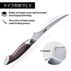HOSHANHO Fillet Knife 7-Inch High Carbon Steel Japanese Fish Knives with Sheath