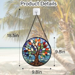 Tree of Life Stained Glass Suncatcher 9.8 in