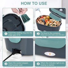 1.5L Electric Heating Lunch Box Portable for Car Office Food Warmer Container US