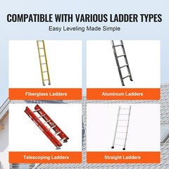 VEVOR Ladder Levler 380lbs Load PP Leveling Tool with Storage for Uneven Ground