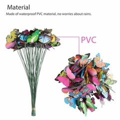 Butterfly Garden Decorations 9.8in Plastic Butterfly Stakes Ornaments Waterproof