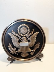 Seal of the United States Plaque – 8.5″ Round Patriotic Eagle Wall Art