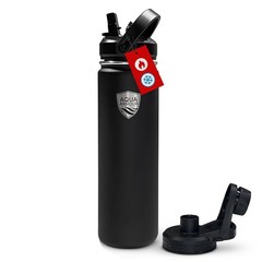 Aqua Armour Insulated Leak-proof Water Bottle W/ Straw & Twist Lids, 22 or 40oz