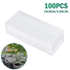 100PCS Non-woven Plant Grow Bags Nursery Bag Biodegradable Fabric Seedling Pot