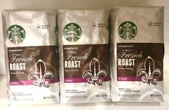 3 Bags STARBUCKS French Roast DARK Whole Bean 100% Arabica Coffee, 40oz Per Bag