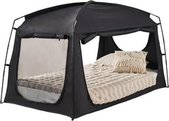 Privacy Blackout Tent for Adults Kids Sunproof Portable Bed Canopy Mesh Windows
