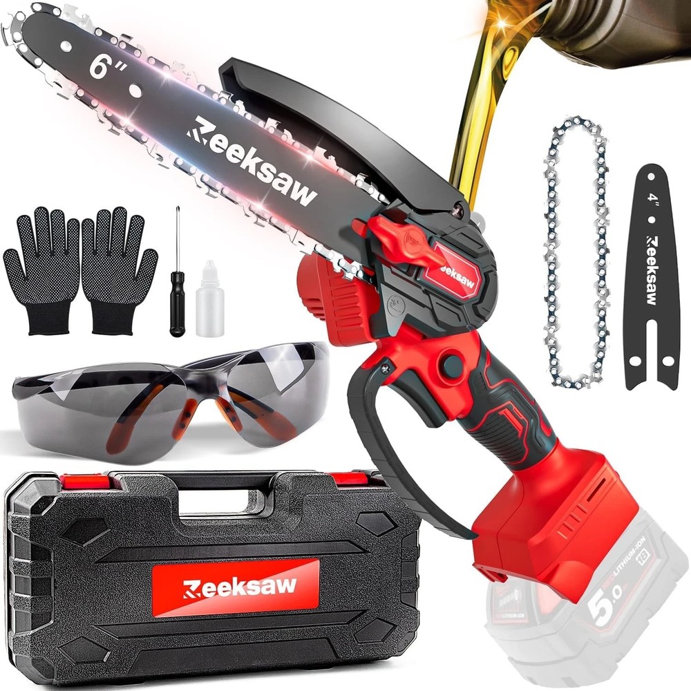 Mini Chainsaw Cordless for Milwaukee 18V M18 Battery, 6 Inch Electric Chain S…