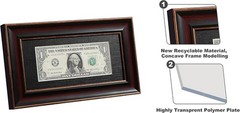 Paper Money Holder Dollar Bill Display Currency Frame, Easel Stand & Wall Hanger