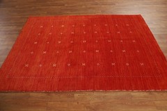 Rust Indian Tribal Style Rug 5×6 Hand-knotted Wool Oriental Carpet for Any Room