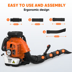 Leaf Blower 75.6CC 2-Stroke Backpack Gas Powered Leaf Blower 236MPH Wind Speed