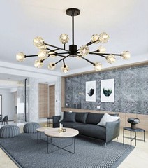 18-Light Modern Crystal Chandelier LED Sputnik Pendant Fixture Ceiling Lighting