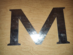 Letter M Aluminum Diamond Plate 13″ x 8″ x 1/8″