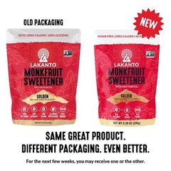 Lakanto Golden Monk Fruit Sweetener with Erythritol – Raw Cane Sugar Substitute.