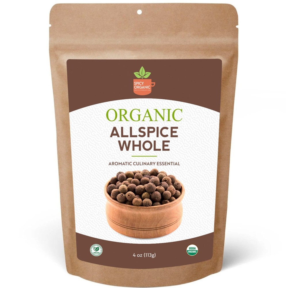Organic Whole Allspice Berries-USDA Organic- Kosher-Gluten-Free- Pimenta Dioica