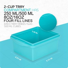 2 Cup Silicone Freezer Trays with Lids, Silicone Soup Freezer Molds – Leakproof,