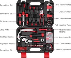 128-Piece Home Repair Tool Set, Tool Sets for Homeowners, General Household H…