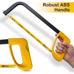 12in. High-Tension Hacksaw Frame with 24 TPI Bi-metal Blade, Hand Saw Suitable