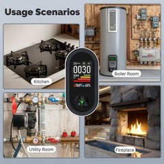 MOES 4 in 1 Carbon Monoxide & Natural Gas Detector Plug in TEMP/RH Sensor Alarm